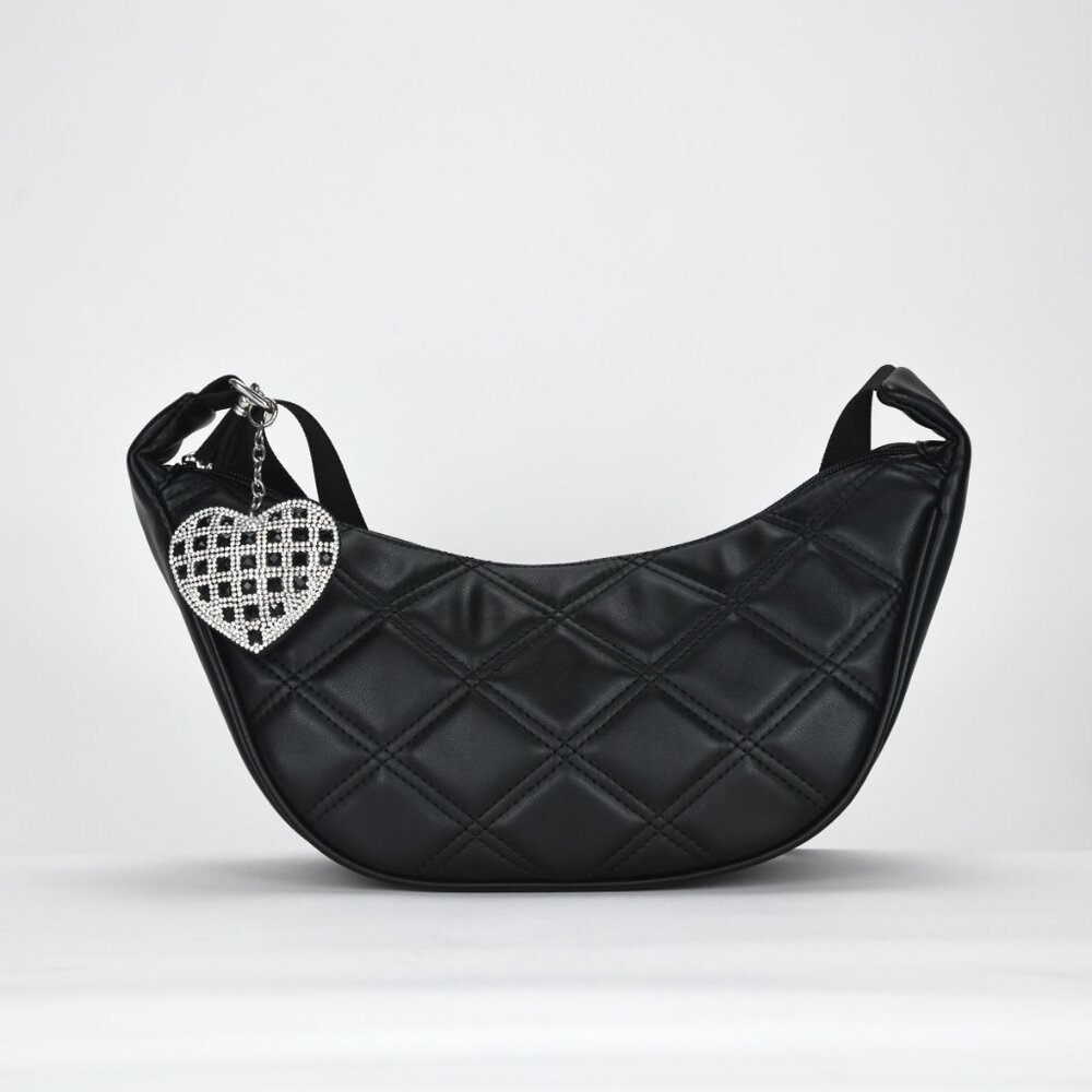 Like Dreams Cassie Quilted Crossbody Sling Bag - Black